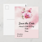 Orchideenblüten Geburtstag Save-the-Date-Postkarte Postkarte (Vorne/Hinten)