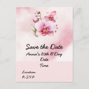 Orchideenblüten Geburtstag Save-the-Date-Postkarte Postkarte