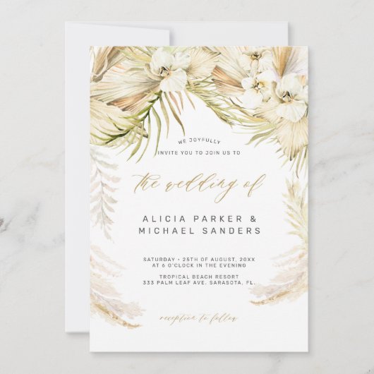 Orchideengrashochzeit aus Böhmen Einladung (Vorderseite)