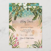 Orchideenleuchten - Baby-Dusche - Einladung (Vorne/Hinten)