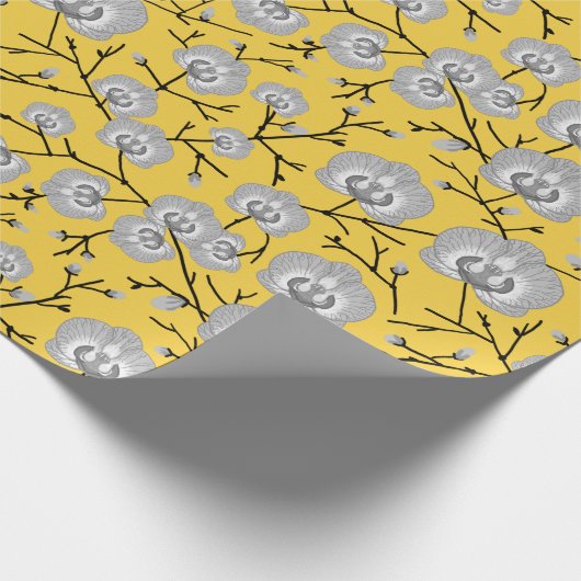 Orchideenmuster Geschenkpapier (Ecke)