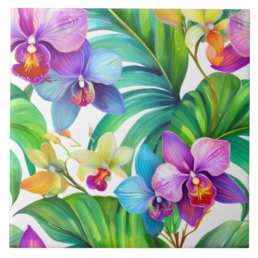 Orchideenmuster nahtlos fliese (Vorderseite)