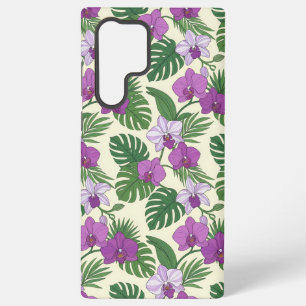 Orchideenoase – Lila Orchidee & Tropische Blätter Samsung Galaxy Hülle