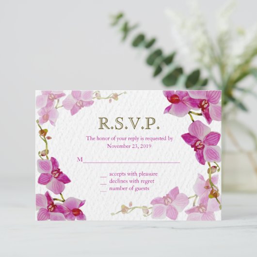 Orchideenparadies, Reaktionskarten RSVP Karte (Stehend Vorderseite)