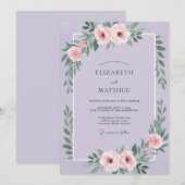 Orchideenrosa Blütenhochzeit Einladung (Vorne/Hinten)