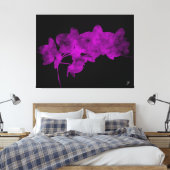 Orchideenschatten auf dunklem Hintergrund Leinwanddruck (Insitu (Schlafzimmer))