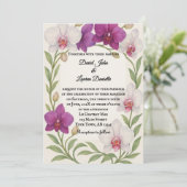 Orchideenumarmung Foto-Hochzeitseinladung Einladung (Stehend Vorderseite)