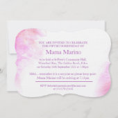 Orchideenwasserfarbe lila fünfzig und fabelhaft einladung (Rückseite)