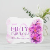 Orchideenwasserfarbe lila fünfzig und fabelhaft einladung (Stehend Vorderseite)