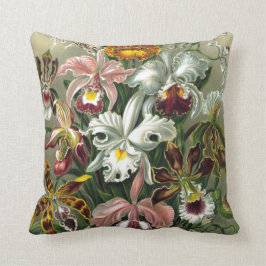 ORCHIDEN: ERNST HAECKEL RETRO FLORAL PATTERN KISSEN