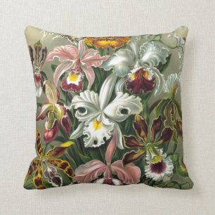 ORCHIDEN: ERNST HAECKEL RETRO FLORAL PATTERN KISSEN