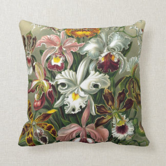 ORCHIDEN: ERNST HAECKEL RETRO FLORAL PATTERN KISSEN