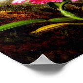 Orchids and Hummingbirds near a Mountain Lake Poster (Ecke)