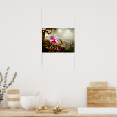 Orchids and Hummingbirds near a Mountain Lake Poster (Küche)