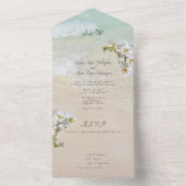 Orchids Beach Scene Wedding All-in-One-Einladung All In One Einladung (Innen Boden)