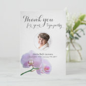 Orchids Beileid Danke, Card mit Foto Dankeskarte (Stehend Vorderseite)