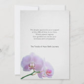 Orchids Beileid Danke, Card mit Foto Dankeskarte (Rückseite)