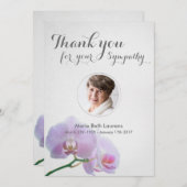 Orchids Beileid Danke, Card mit Foto Dankeskarte (Vorne/Hinten)