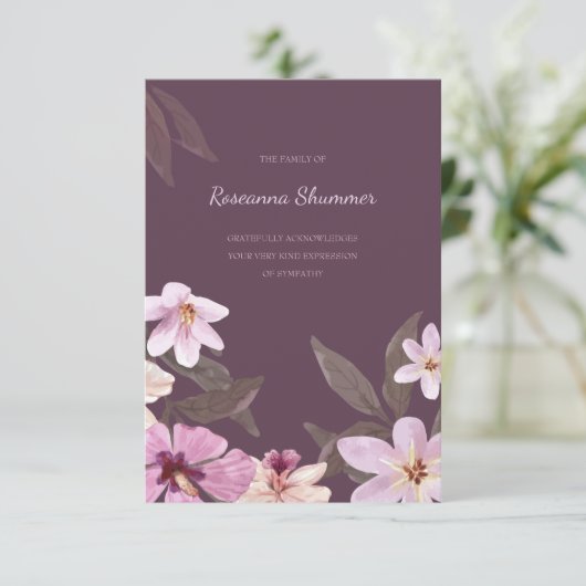 Orchids Beileid Vielen Dank Dankeskarte (Stehend Vorderseite)