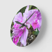 Orchids Blossom Runde Wanduhr (Winkel)
