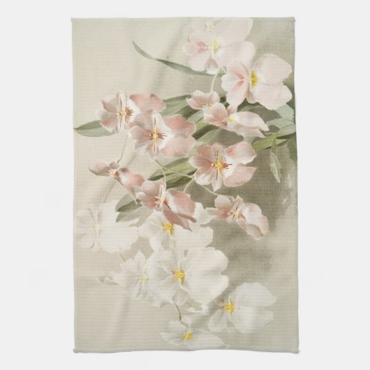 Orchids Blossom Vintage Malerei Geschirrtuch (Vertikal)