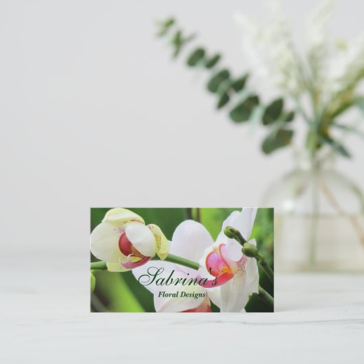 Orchids Blumendesign Business Cards Visitenkarte (Stehend Vorderseite)