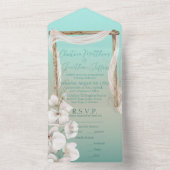 Orchids & Boho Arch auf der Hochzeit am Strand All In One Einladung (Innen Boden)