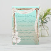 Orchids & Boho Arch auf der Hochzeit am Strand Einladung (Stehend Vorderseite)