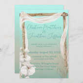 Orchids & Boho Arch auf der Hochzeit am Strand Einladung (Vorne/Hinten)