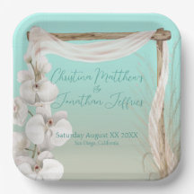 Orchids & Boho Arch auf der Hochzeit am Strand