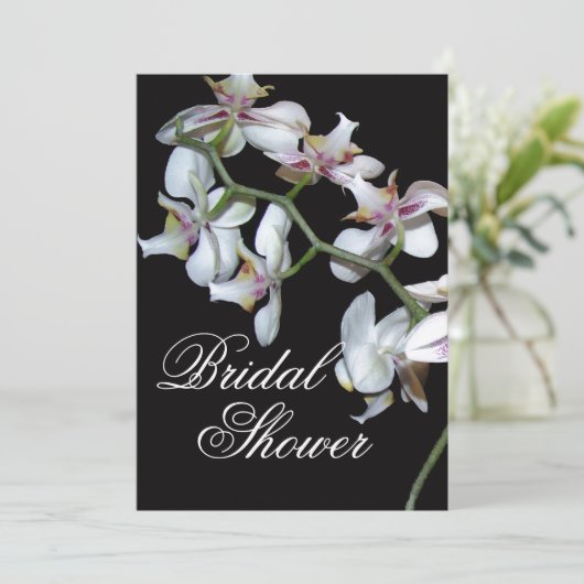 Orchids Brautdusche Einladung (Stehend Vorderseite)