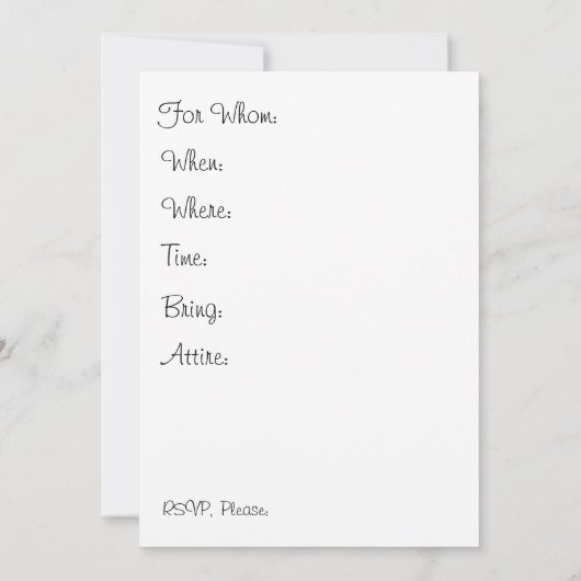 Orchids Brautdusche Einladung (Rückseite)