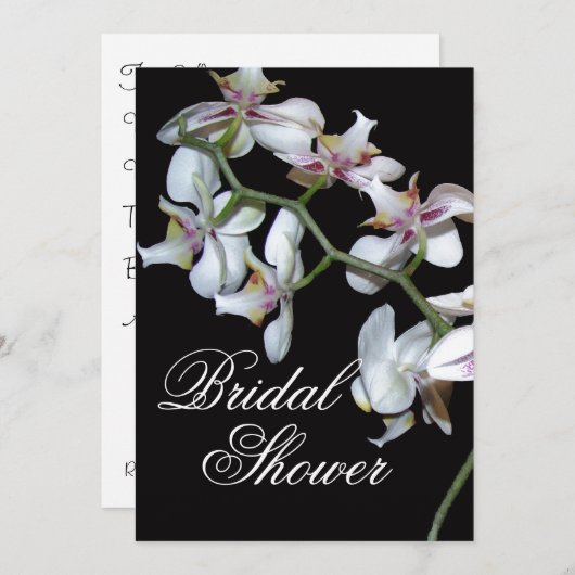 Orchids Brautdusche Einladung (Vorne/Hinten)
