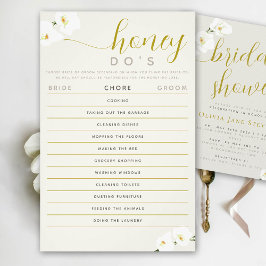 Orchids Brautparty Game Honey Do List Ecru Chic Flyer