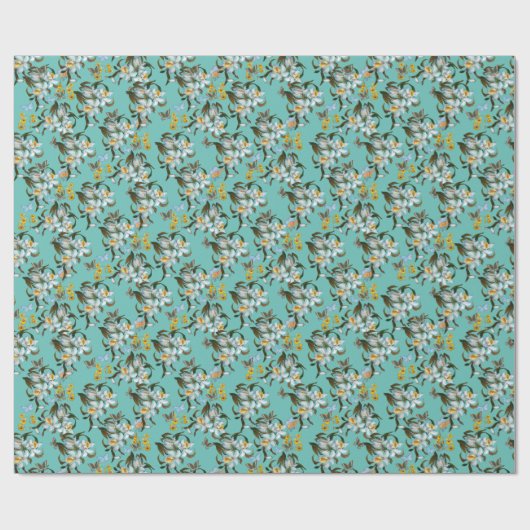 Orchids Butterfliegen Aquamariner botanischer Jede Geschenkpapier (Flach)