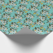 Orchids Butterfliegen Aquamariner botanischer Jede Geschenkpapier (Ecke)