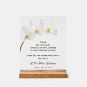Orchids Celebration of Life Guest Book Acrylschild (Vorderseite)