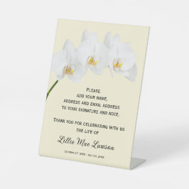 Orchids Celebration of Life Guest Book Sockelschild