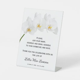 Orchids Celebration of Life Guest Book Sockelschild