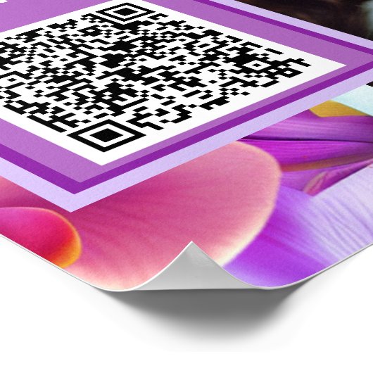 Orchids Custom QR Code Poster Sign (Ecke)