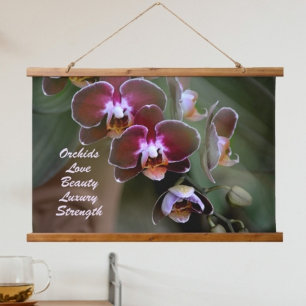 Orchids Exotic Maroon Flora Fotografisch Wandteppich Mit Holzrahmen