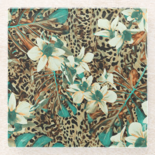Orchids Floral Wasserfarbe Nahtlose Illustration Glasuntersetzer