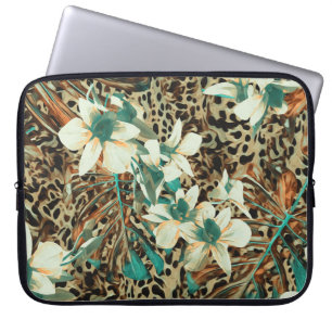 Orchids Floral Wasserfarbe Nahtlose Illustration Laptopschutzhülle