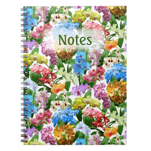 Orchids florales Muster Notizblock (Vorderseite)