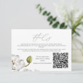 Orchids Frame Elegant Tropical Wedding QR code Begleitkarte (Stehend Vorderseite)