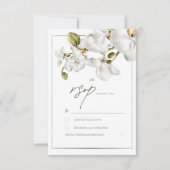Orchids Frame Elegant Tropical Wedding RSVP Karte (Vorderseite)