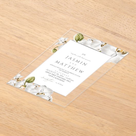 Orchids Frame Elegant Wedding Acryleinladungen (Ablage )