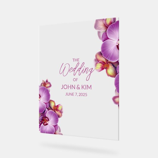 Orchids Hochzeit Acrylschild (Winkel)