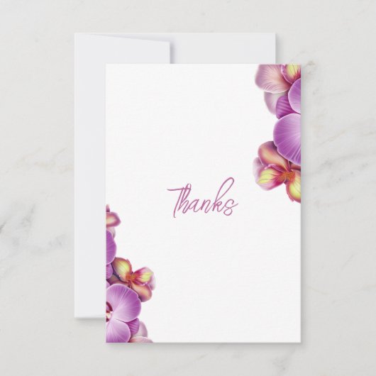 Orchids Hochzeit Dankeskarte (Vorderseite)