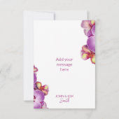 Orchids Hochzeit Dankeskarte (Rückseite)